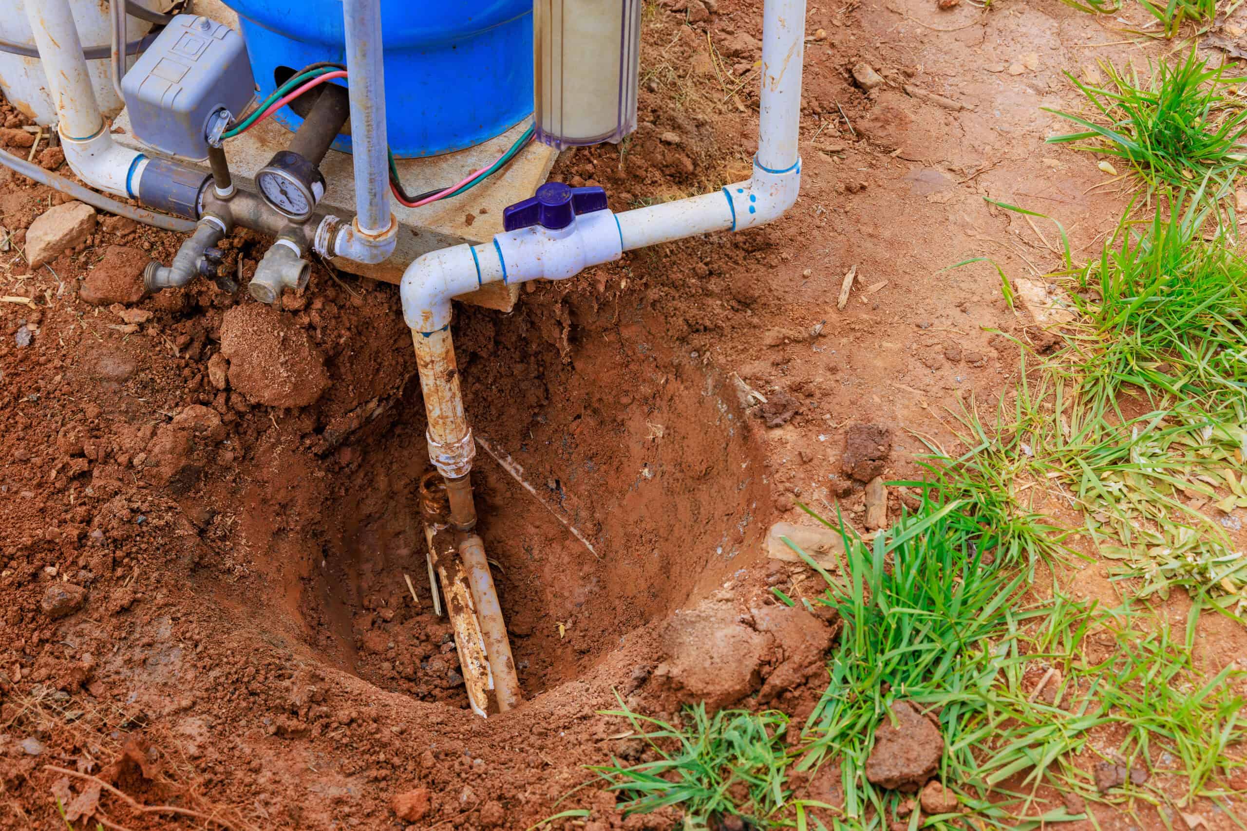 An artesian well pump that provides water to private house requires maintenance